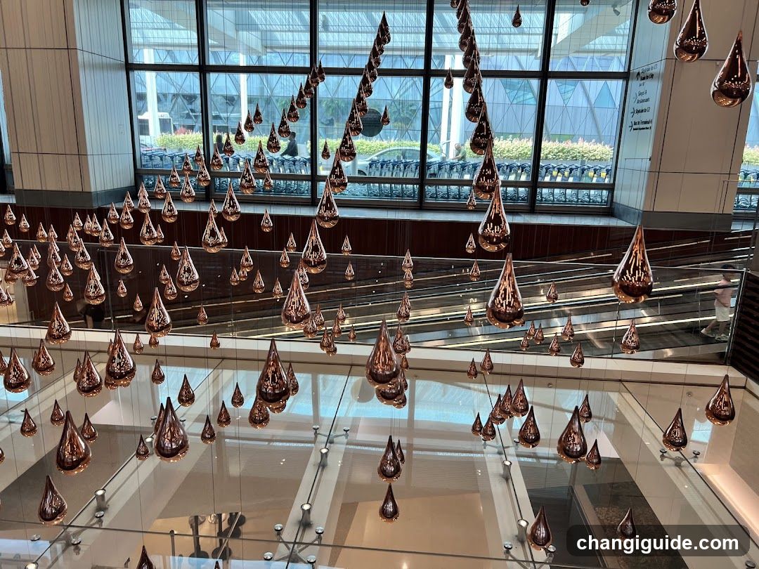 Suspended Teardrop Installation in Modern Interior