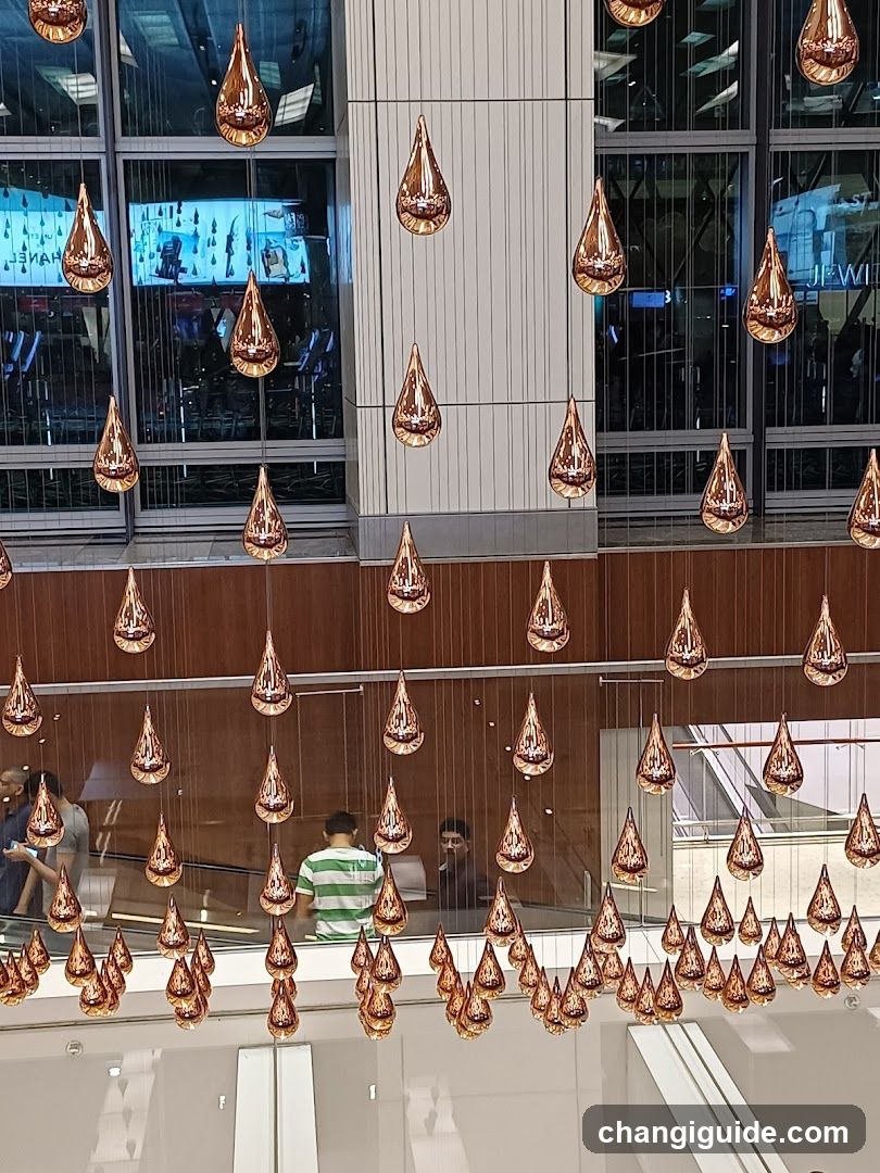 Suspended Copper Teardrop Installation