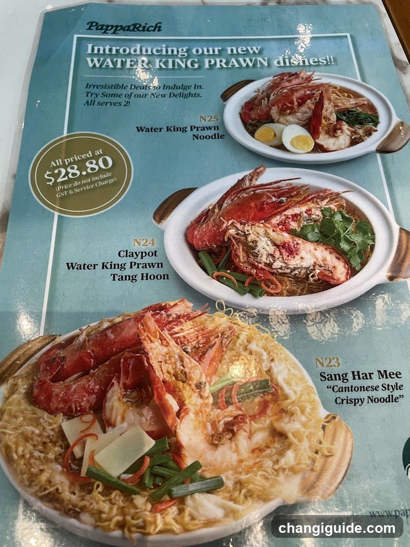 PappaRich Water King Prawn Menu