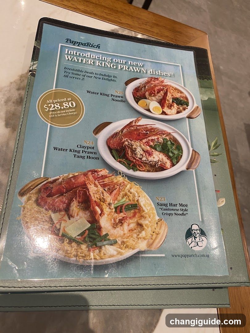 PappaRich Water King Prawn Menu