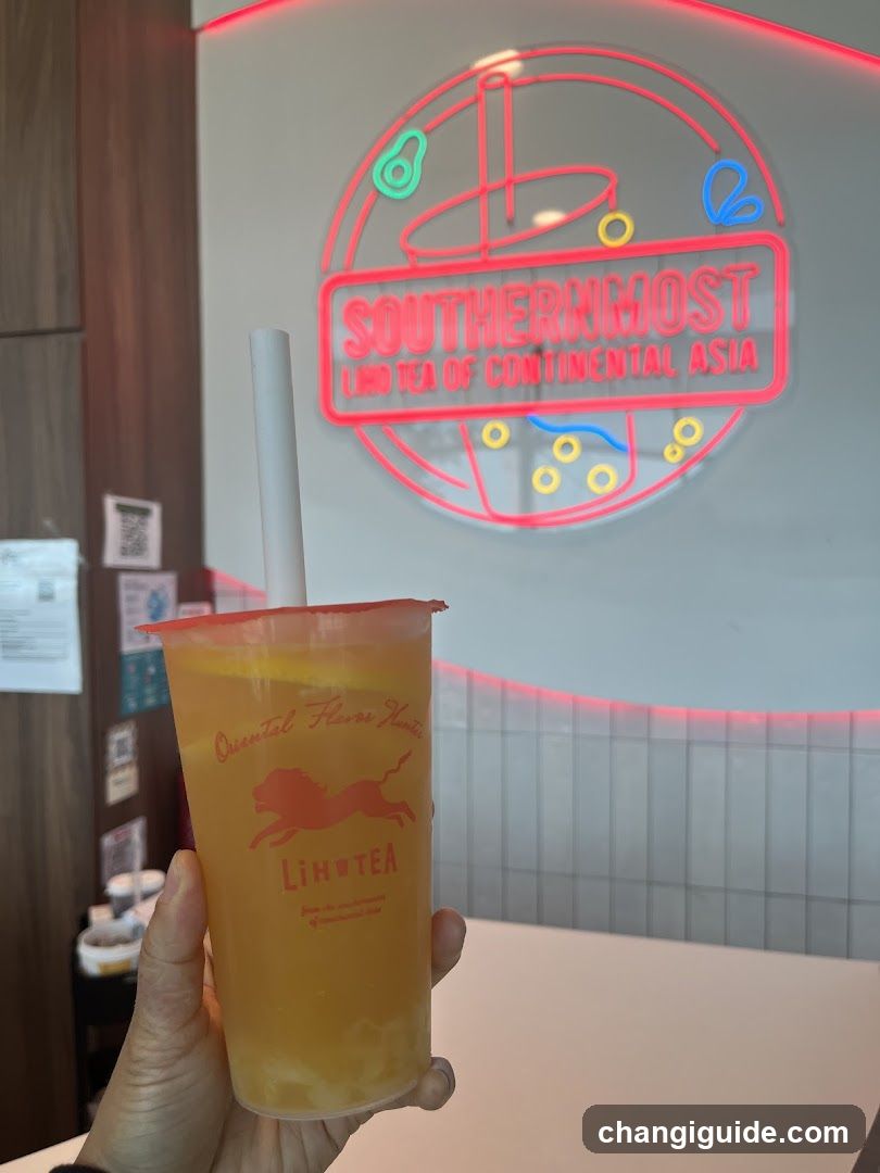 Lion Tea Drink with Neon Signage