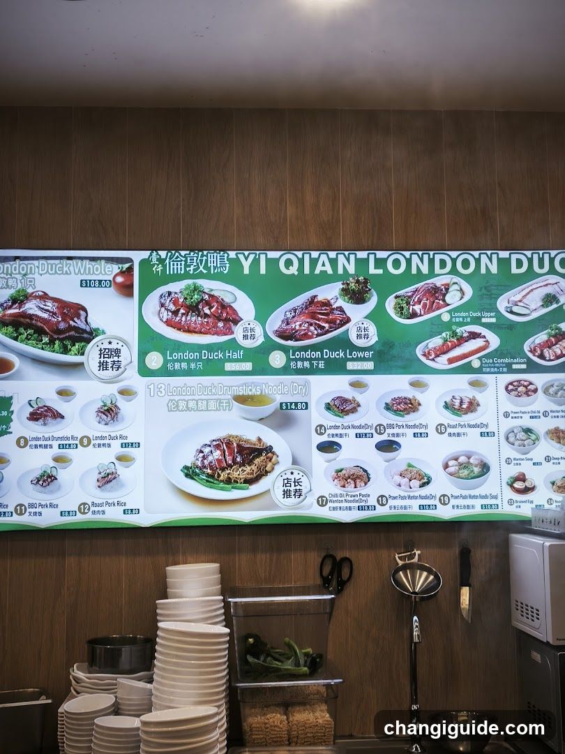 Yi Qian London Duck Menu Board