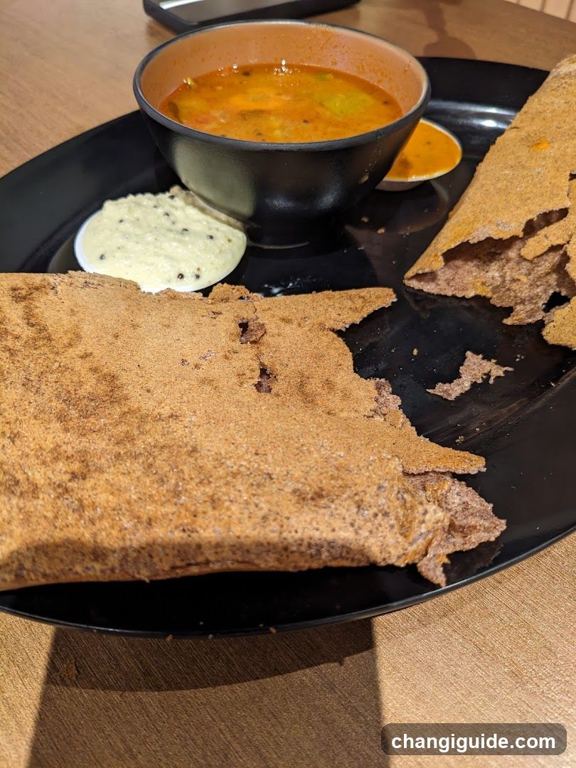 Dosa with Sambar and Chutney