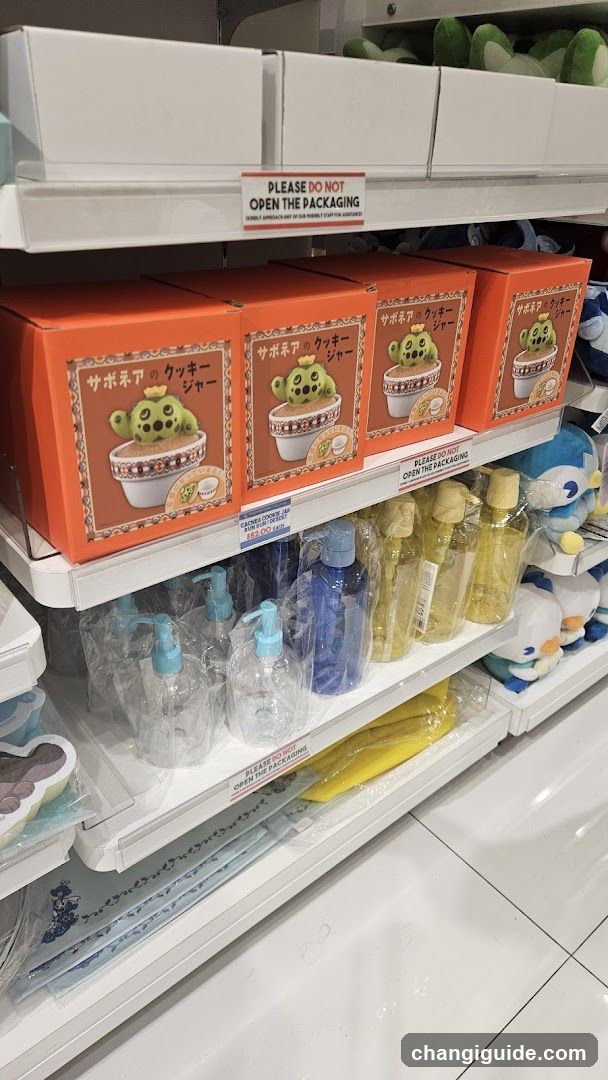 Shelf Display of Sanpo-ya Products
