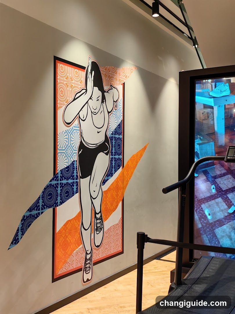 Fitness Center Interior with Wall Art