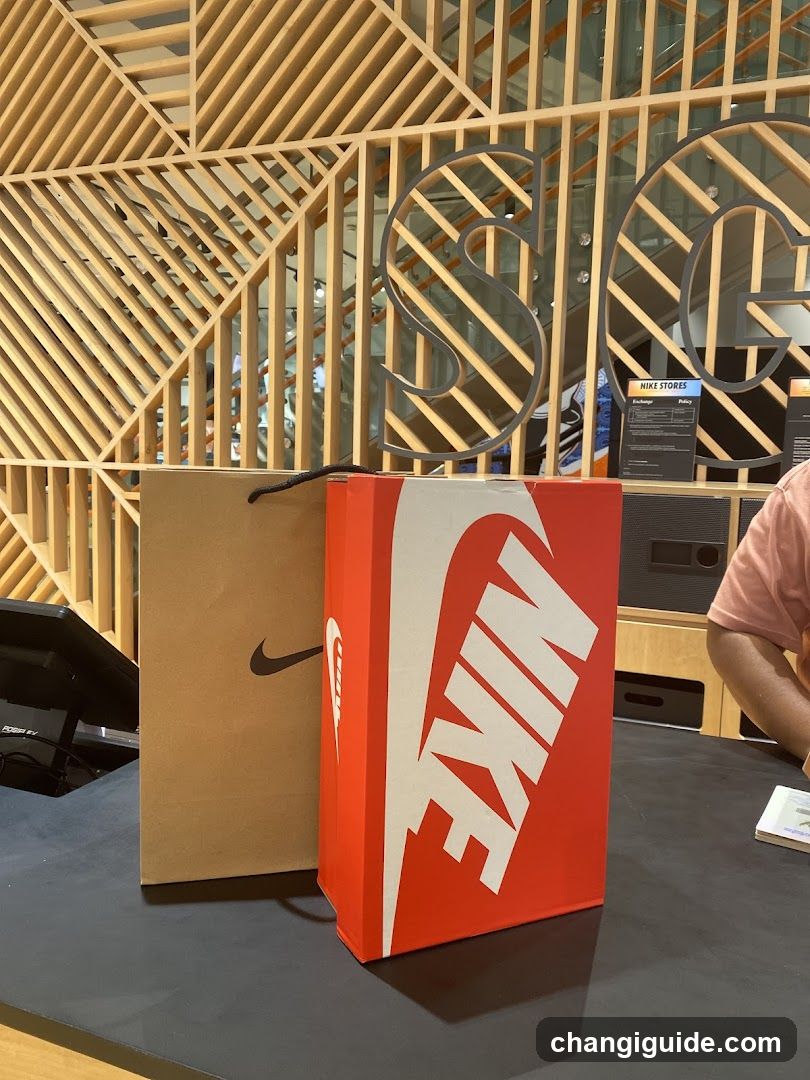 Nike Shopping Bags on Counter