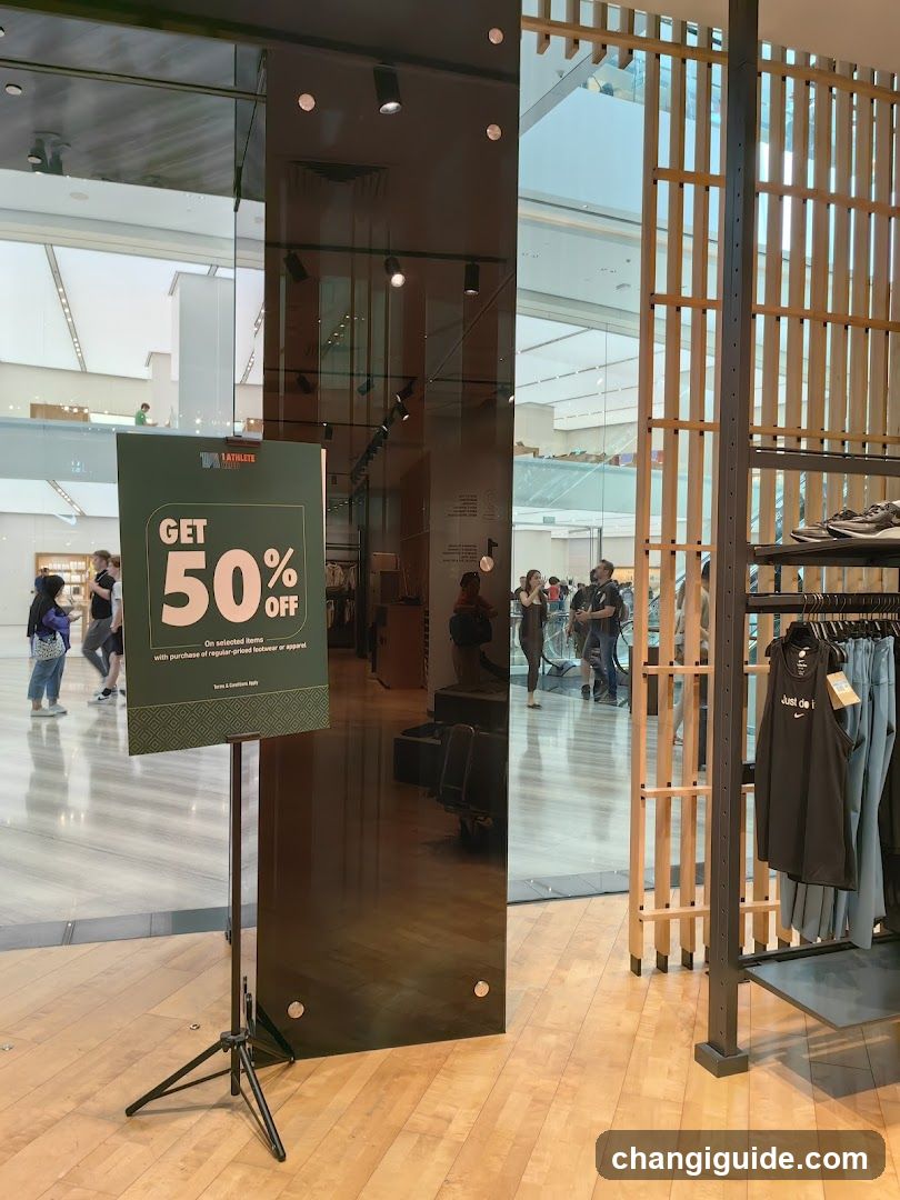 Store Interior with Discount Sign