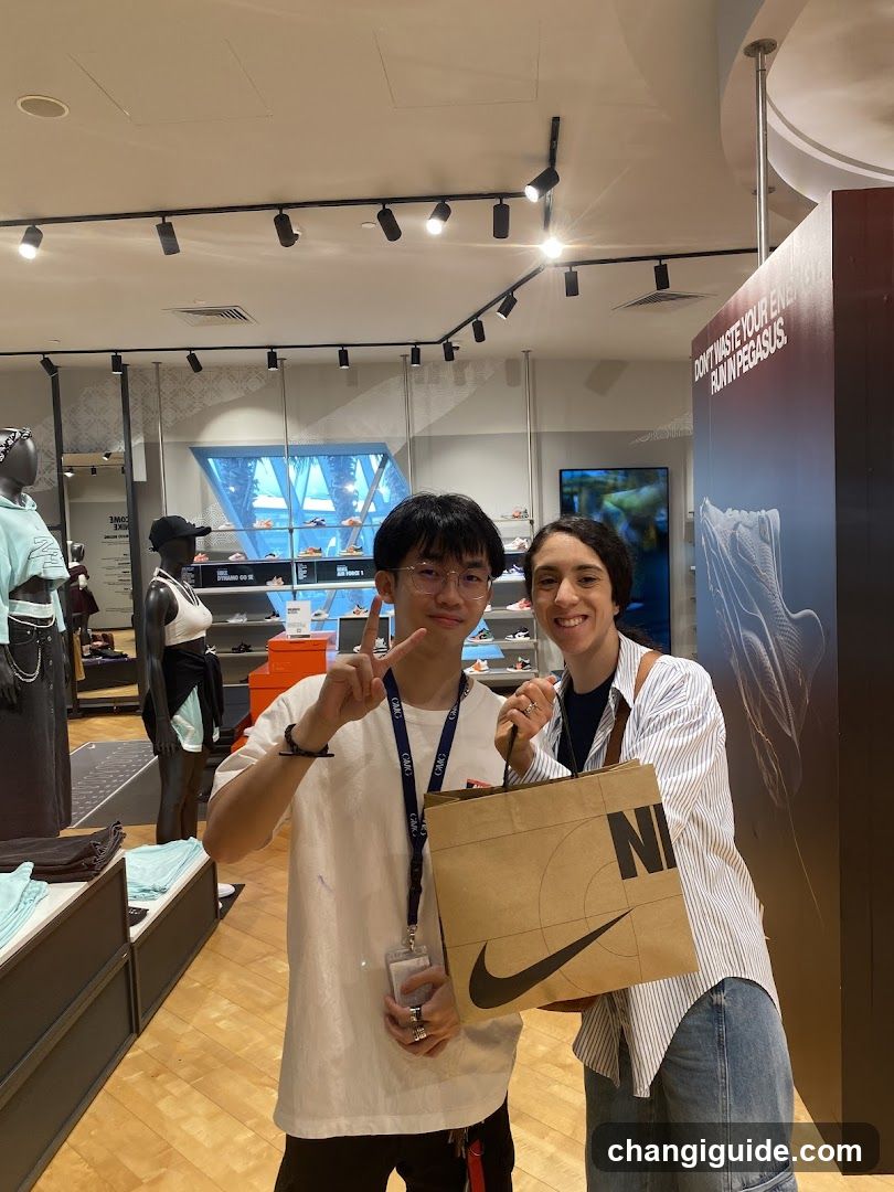 Nike Store Interior with Shoppers