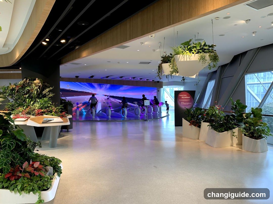 Modern Interior with Digital Display and Greenery