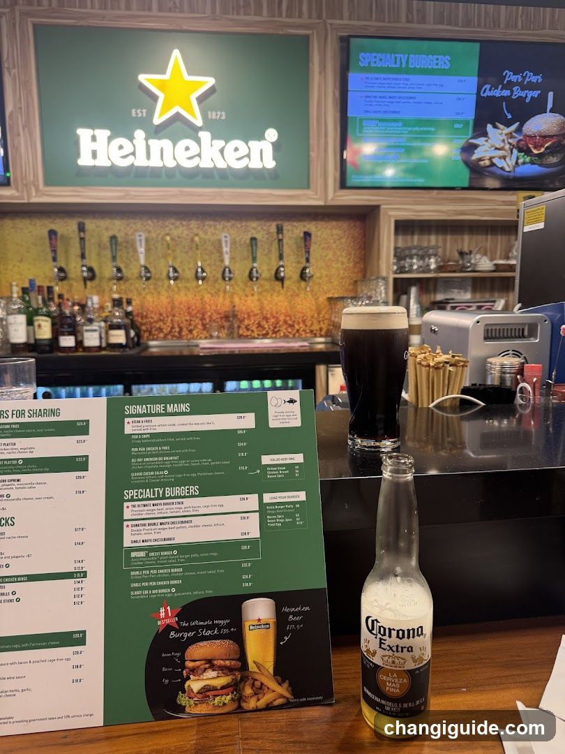 Bar Interior with Menu and Drinks