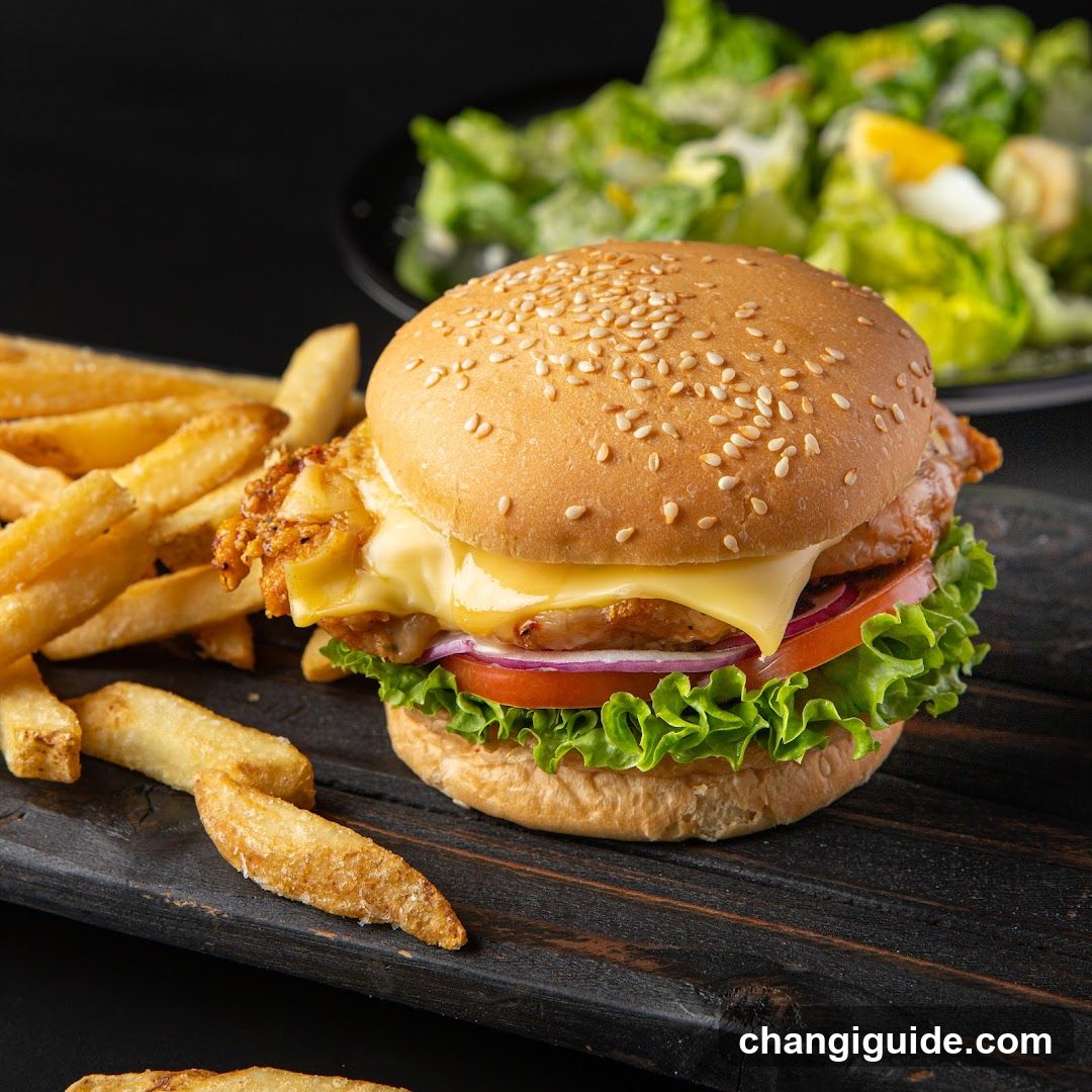 Cheeseburger with Fries and Salad