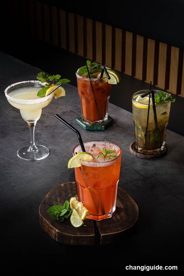 Cocktails on a dark table