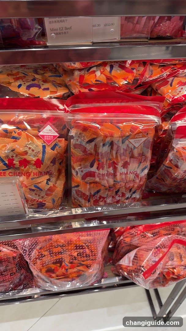 Store Shelf with Packaged Snacks