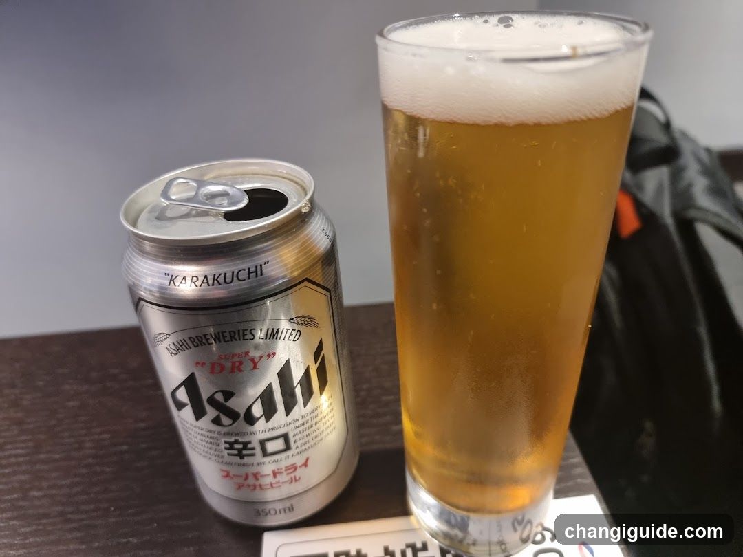 Asahi Super Dry Beer Can and Glass