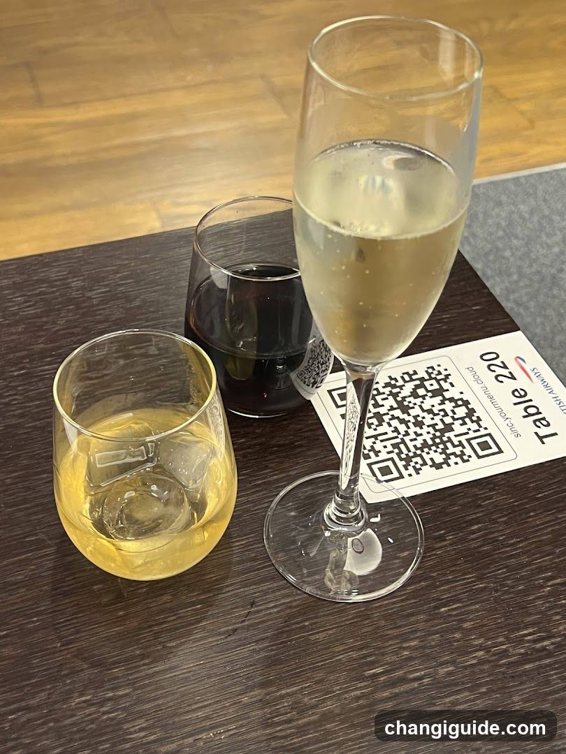 Table with drinks and QR code card