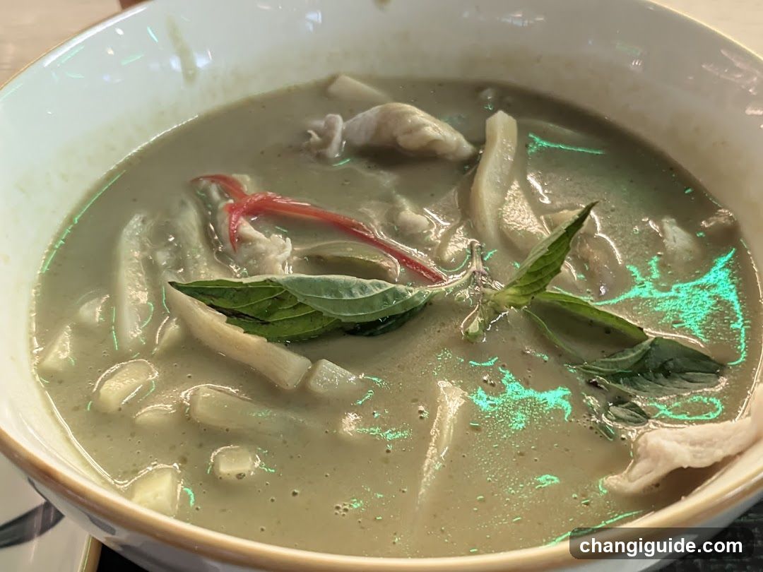 Green Curry Soup with Basil and Red Chili