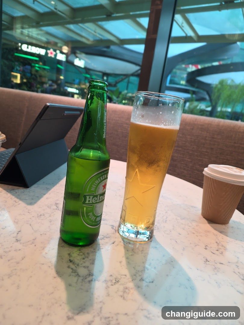 Beer and Coffee at a Cafe