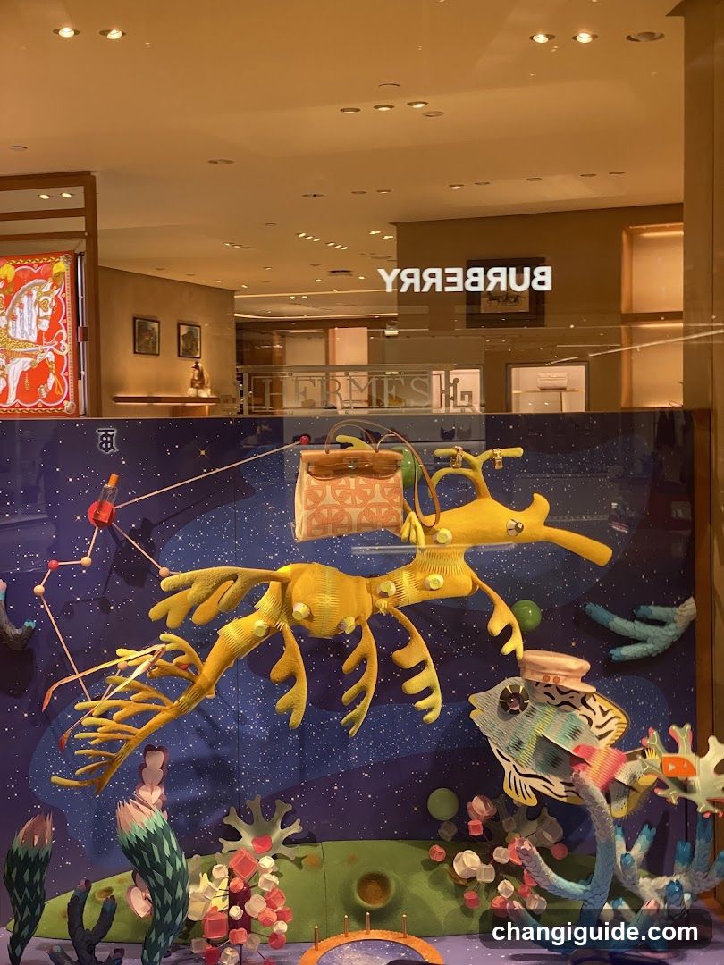Window Display with Sea Creatures and Handbag