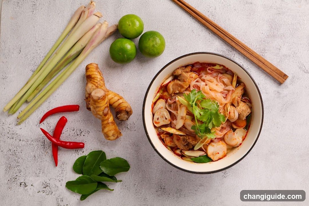 Thai Noodle Soup with Ingredients