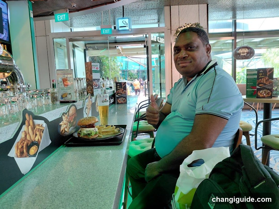 Dining at a casual eatery