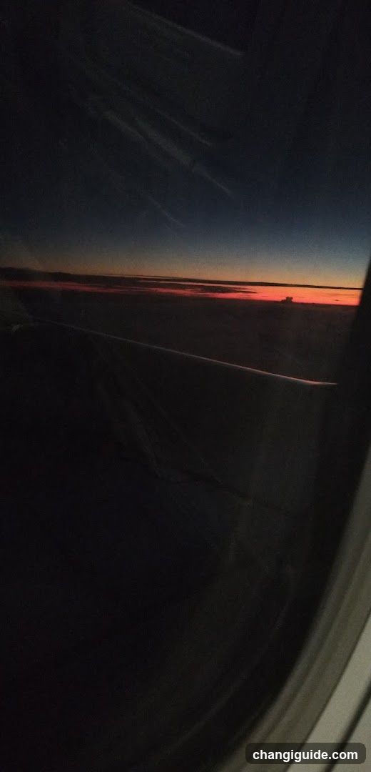 Sunset from airplane window