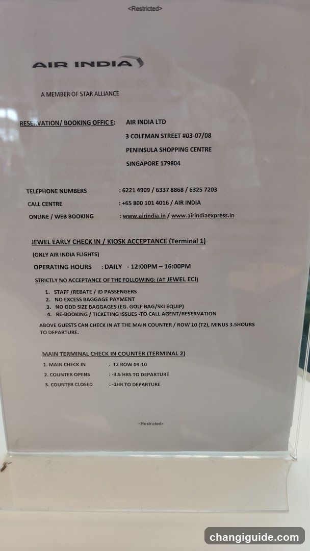 Air India Check-in Information Board