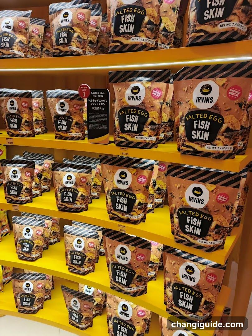 Irvin's Salted Egg Fish Skin Snacks Display