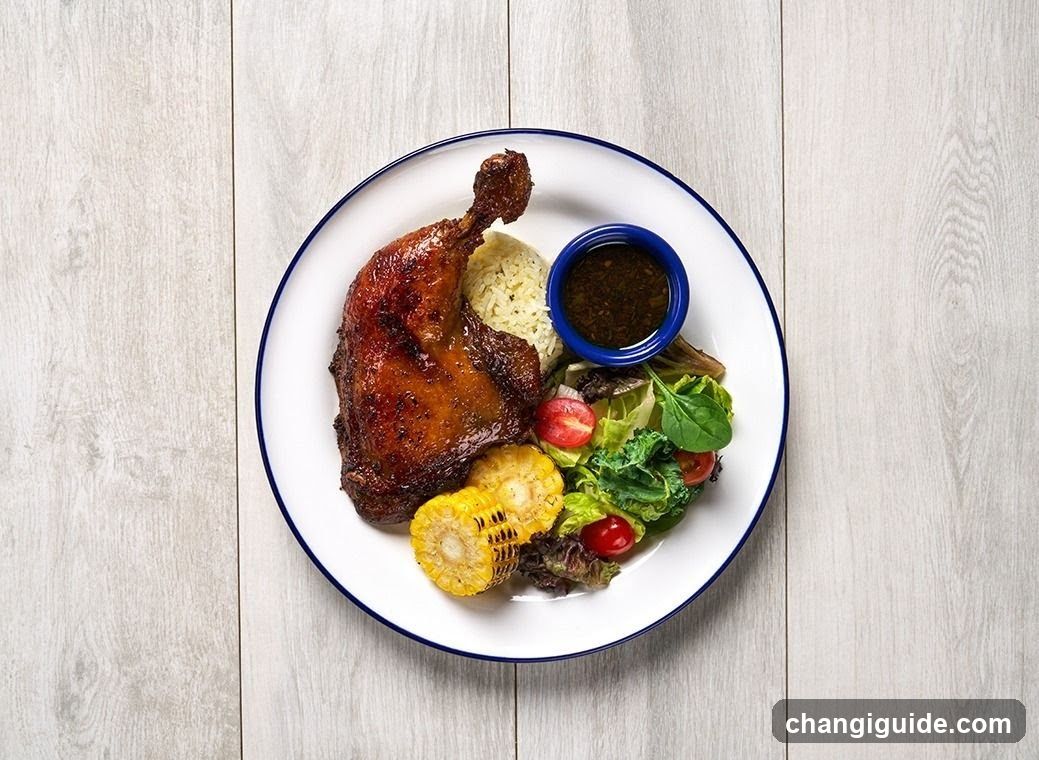 Roasted Chicken with Salad and Corn