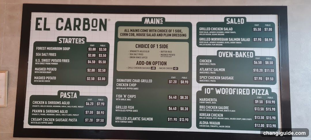 El Carbon Menu Board