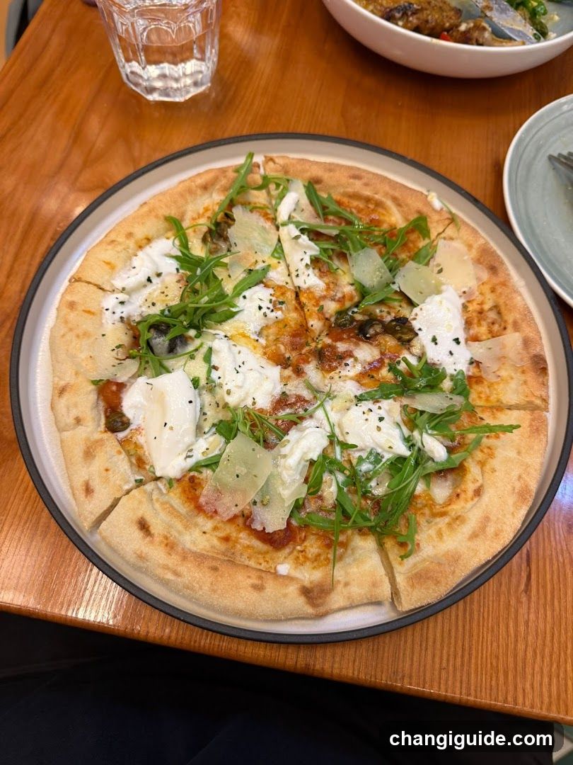 Pizza with Arugula and Cheese