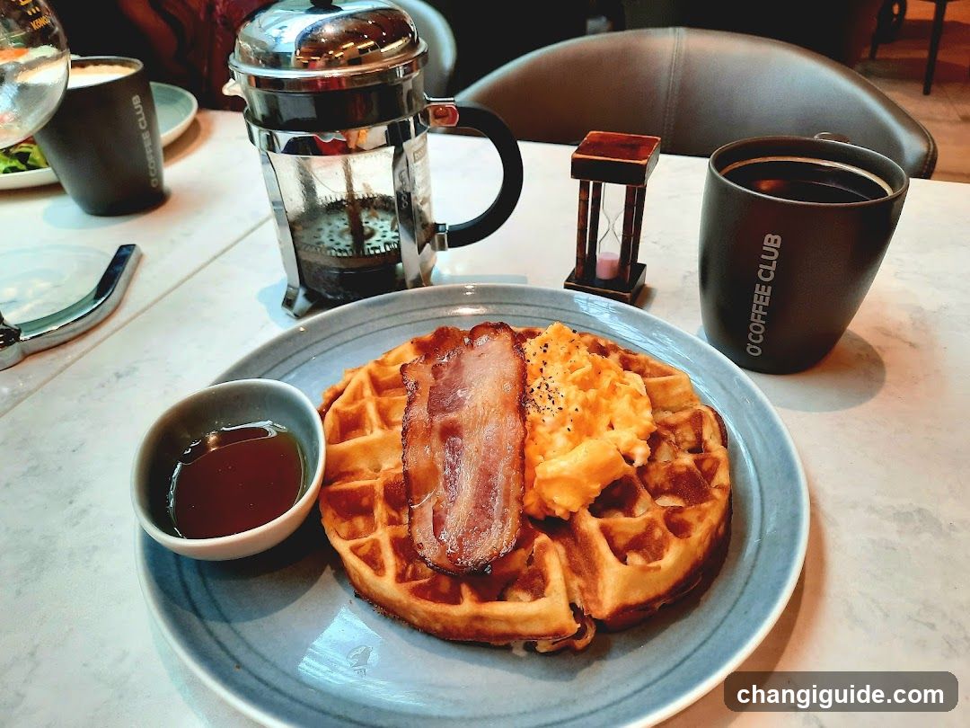 Breakfast with Waffles and Bacon