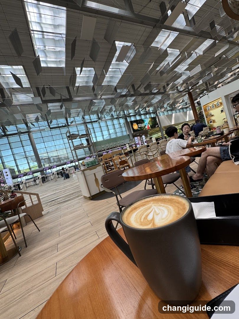 Coffee Shop Interior with Latte Art
