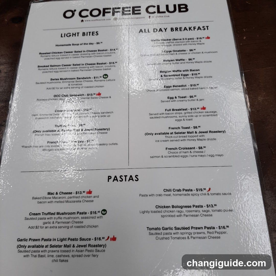 Coffee Club Menu