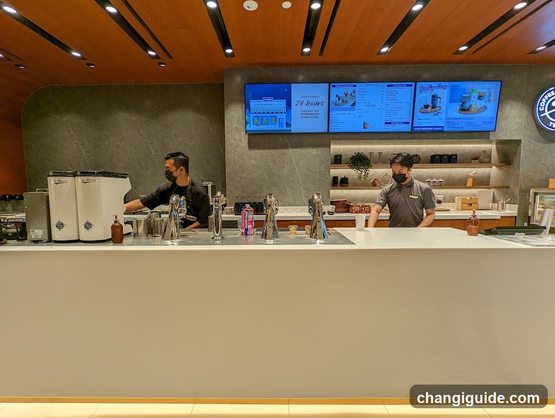 Coffee Shop Interior with Staff