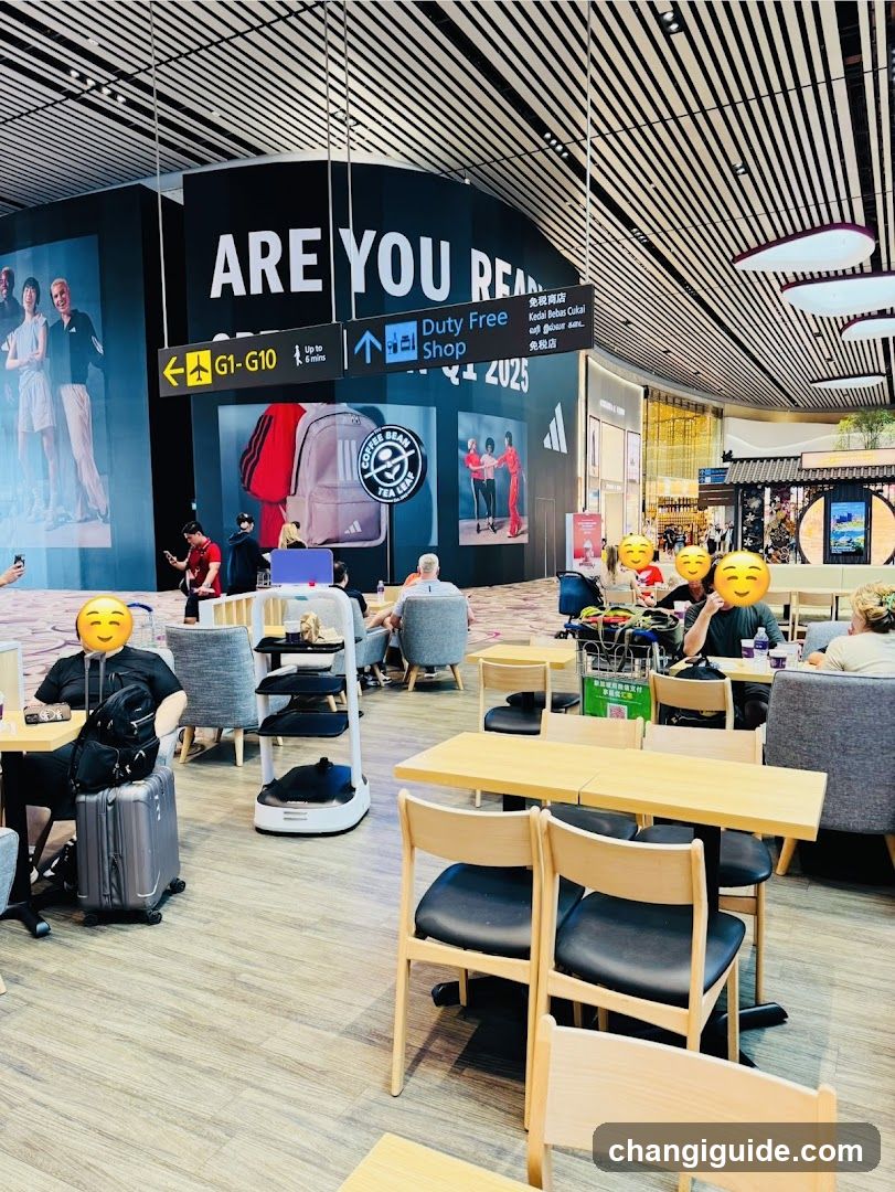 Airport Lounge Interior with Digital Screens and Seating Area