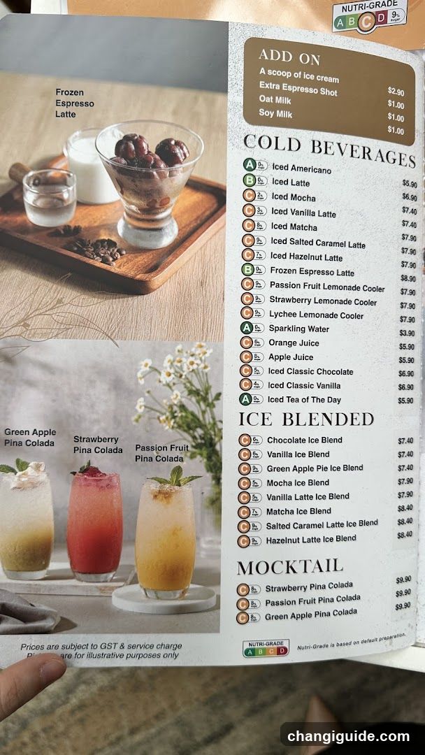 Cold Beverages Menu