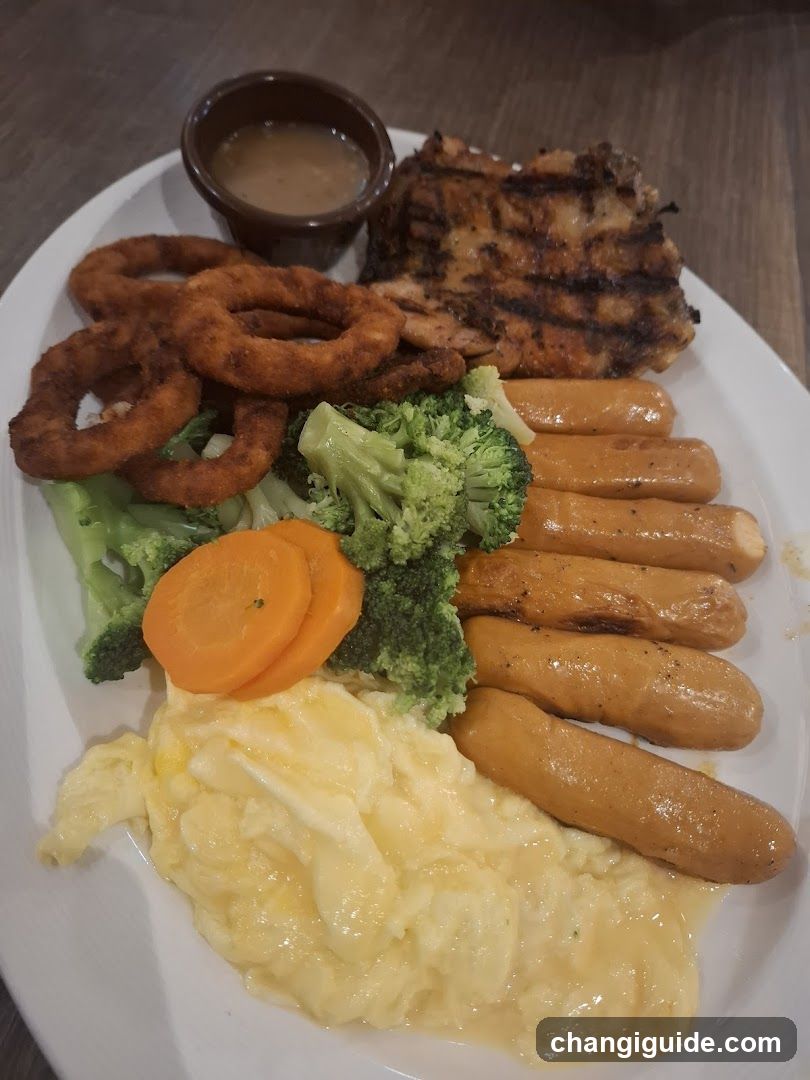 Grilled Chicken Plate with Sausages and Vegetables