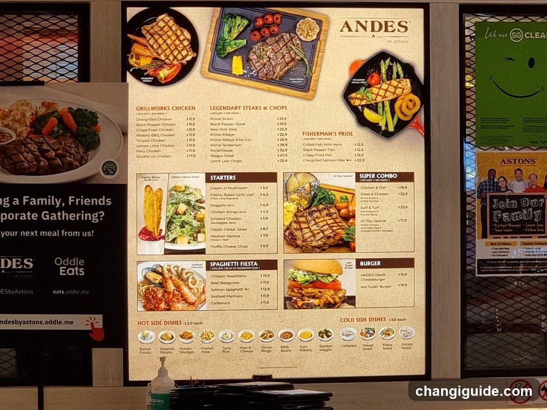 Andes by Astons Menu Board
