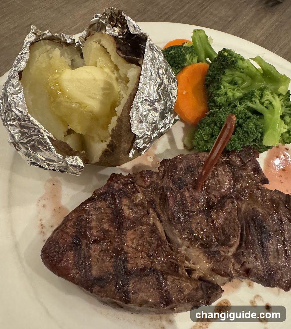 Grilled Steak with Vegetables and Baked Potato