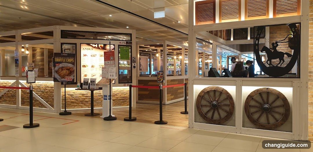 Food Court Interior with Decorative Elements
