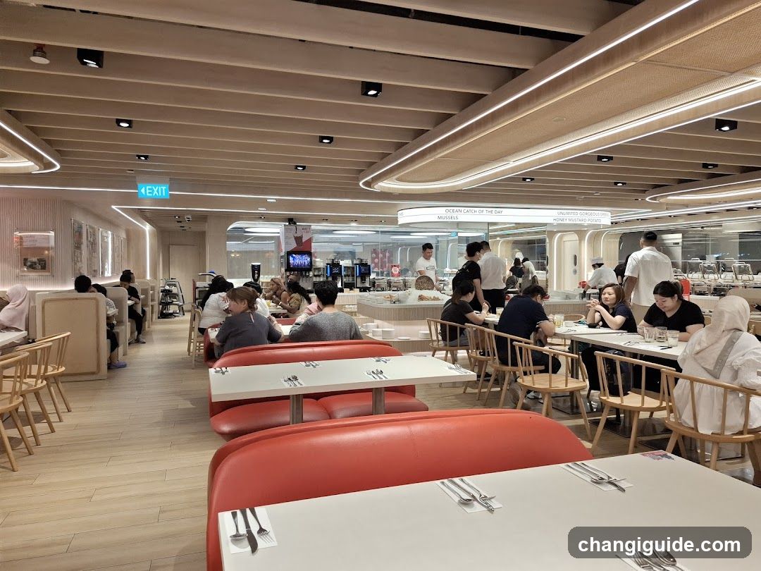 Restaurant Interior with Diners and Staff