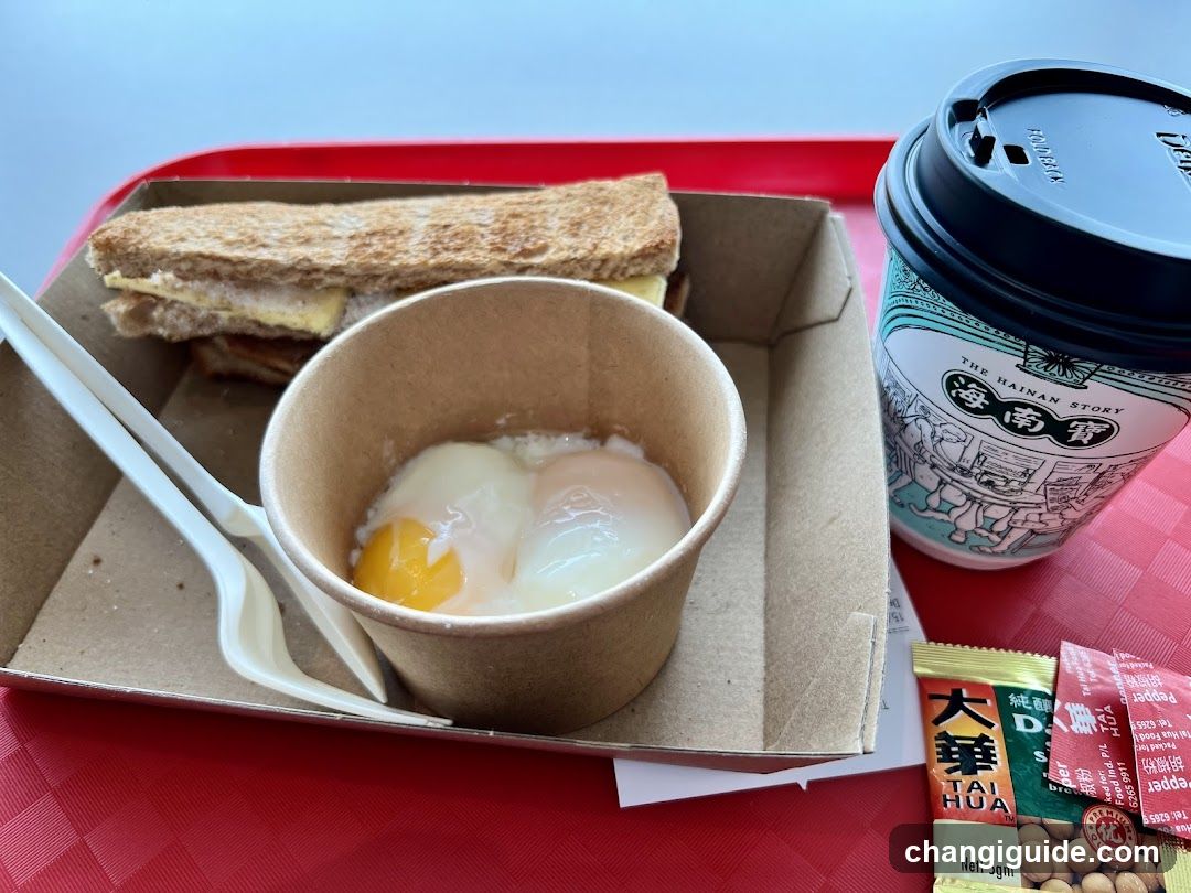 Breakfast Meal with Toast and Eggs