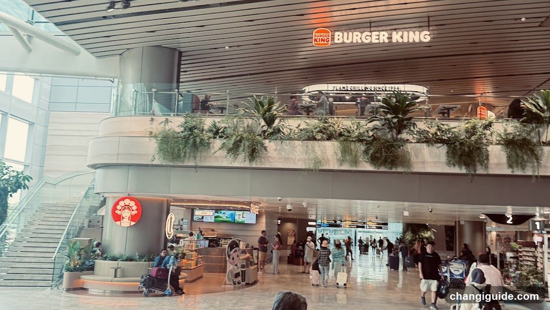 Airport Terminal Interior with Burger King and Starbucks