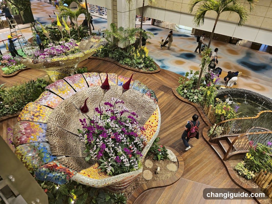 Indoor Garden Display with Mosaic Shell Planter