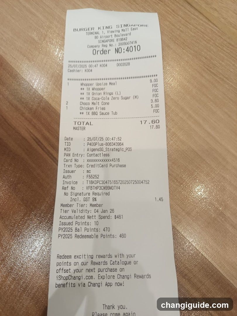 Burger King Receipt