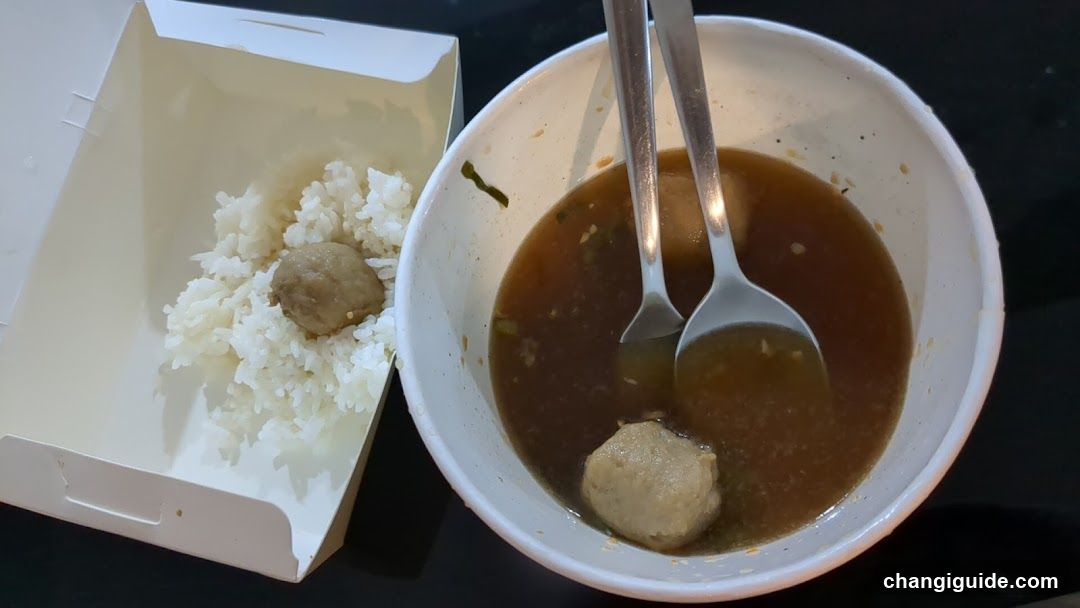 Meatball Soup and Rice Meal