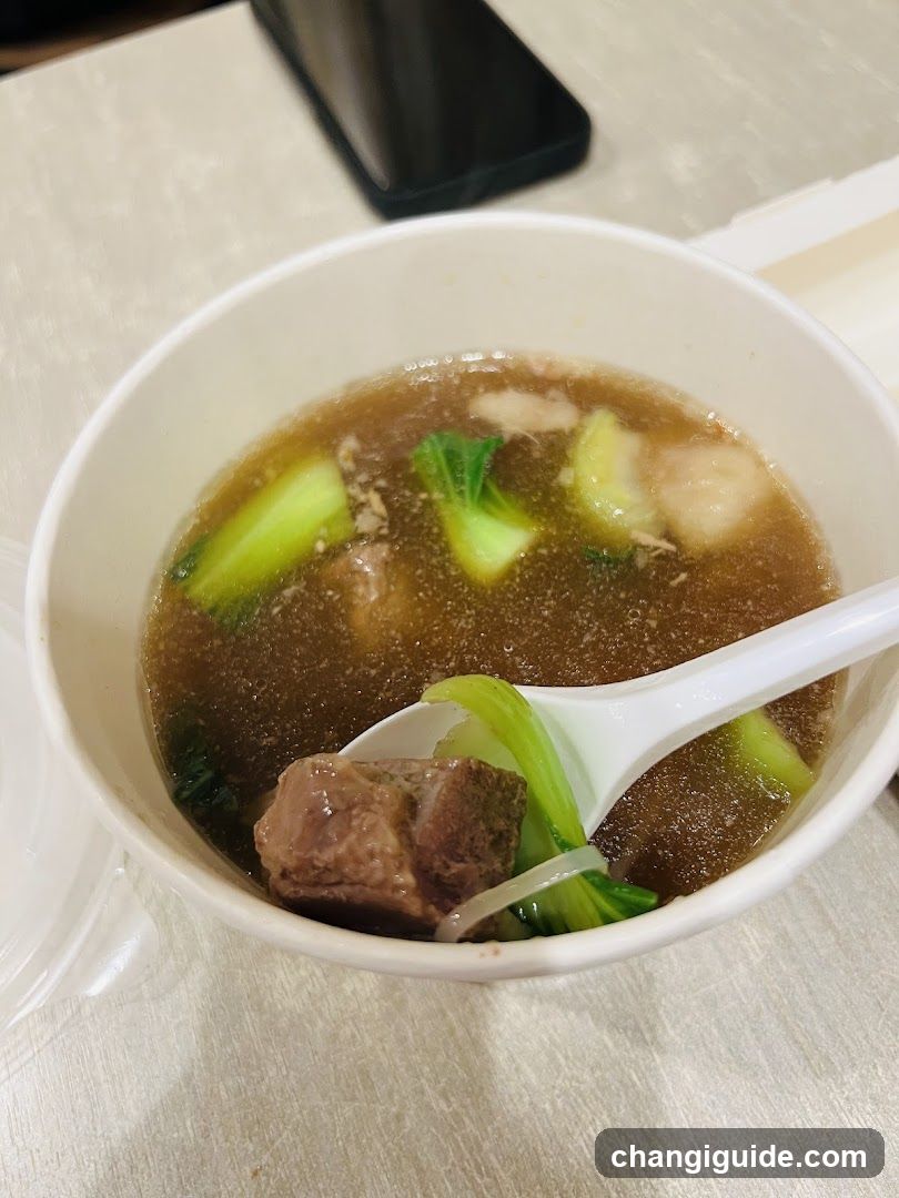 Bowl of Soup with Meat and Vegetables
