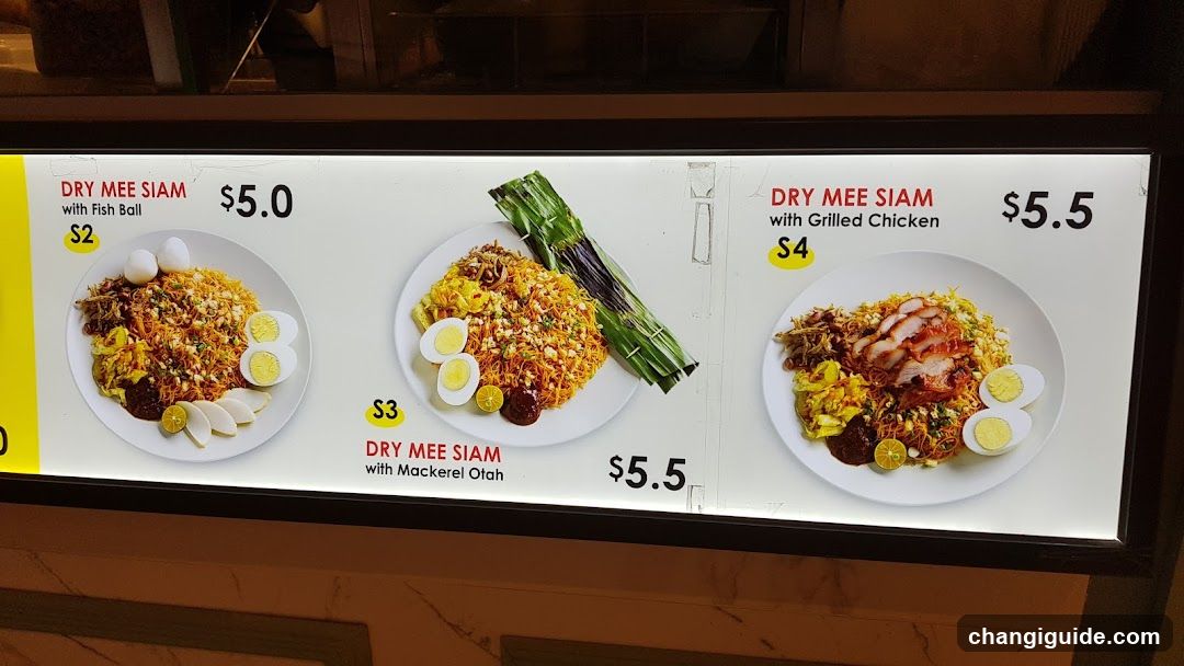 Dry Mee Siam Menu Board