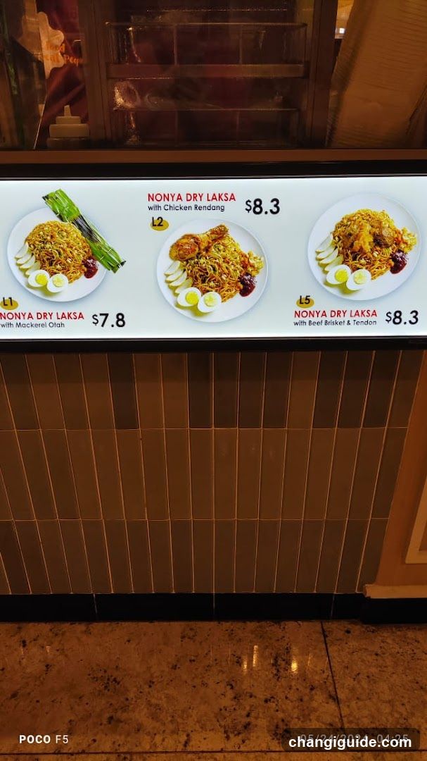 Nonya Dry Laksa Menu Board