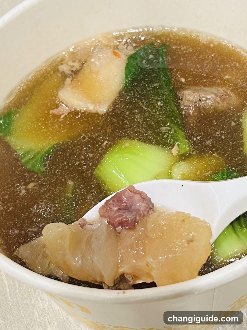 Bowl of Soup with Meat and Vegetables